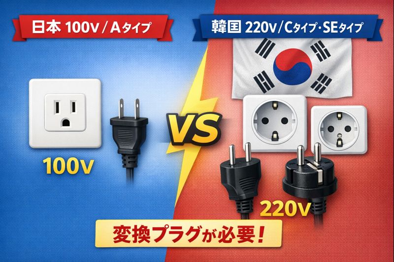 日本と韓国では電圧が違う|日本100V・韓国220V