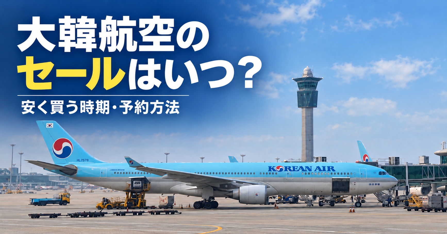 大韓航空のセール時期と航空券を安く買う予約方法を解説するアイキャッチ画像